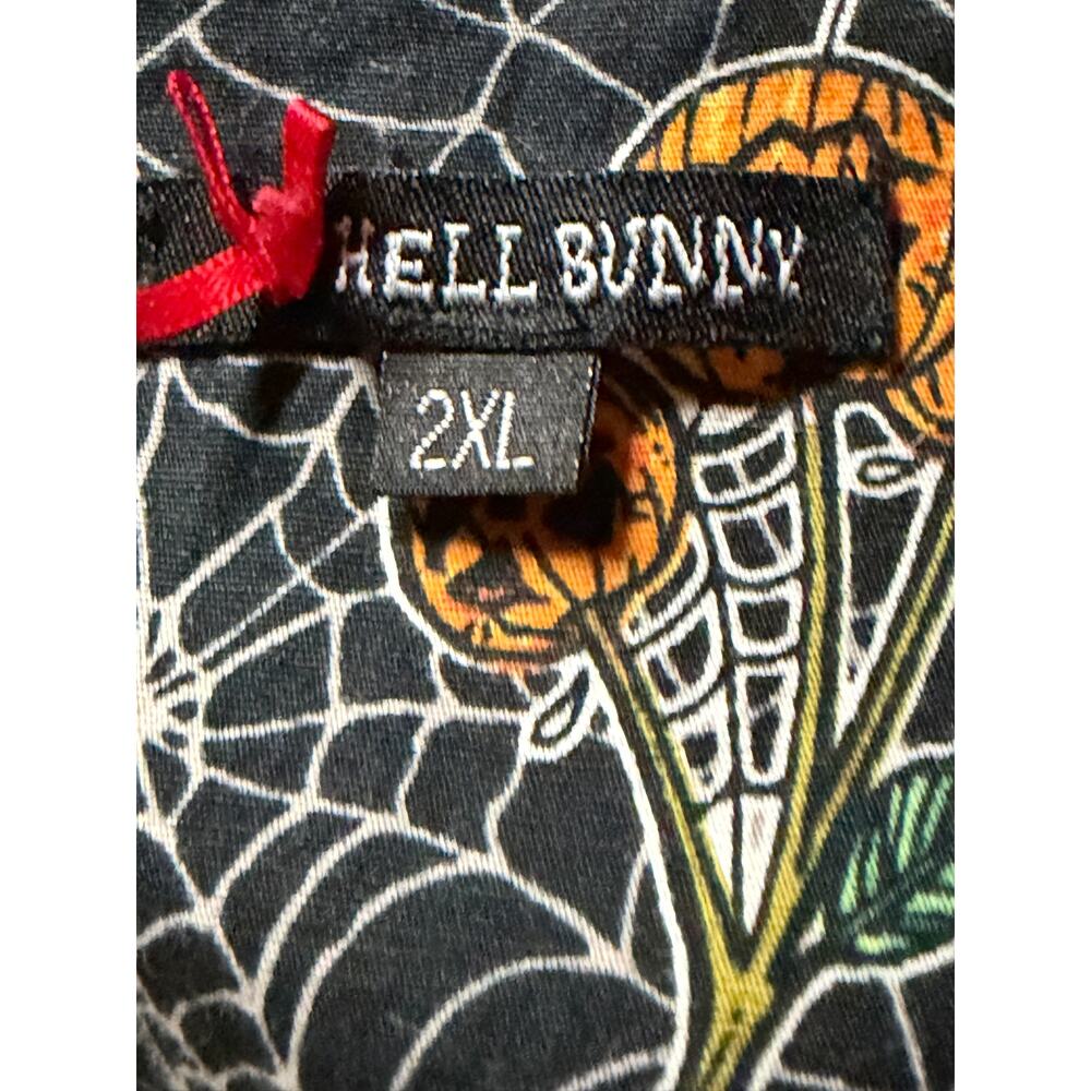 Hell Bunny Harlow Halloween 2XL Swing Dress Pumpkin Ghost Bat Goth - Picture 3 of 9